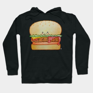 Juicy Burger - A Happy Cute Hamburger With Kawaii Face Hoodie